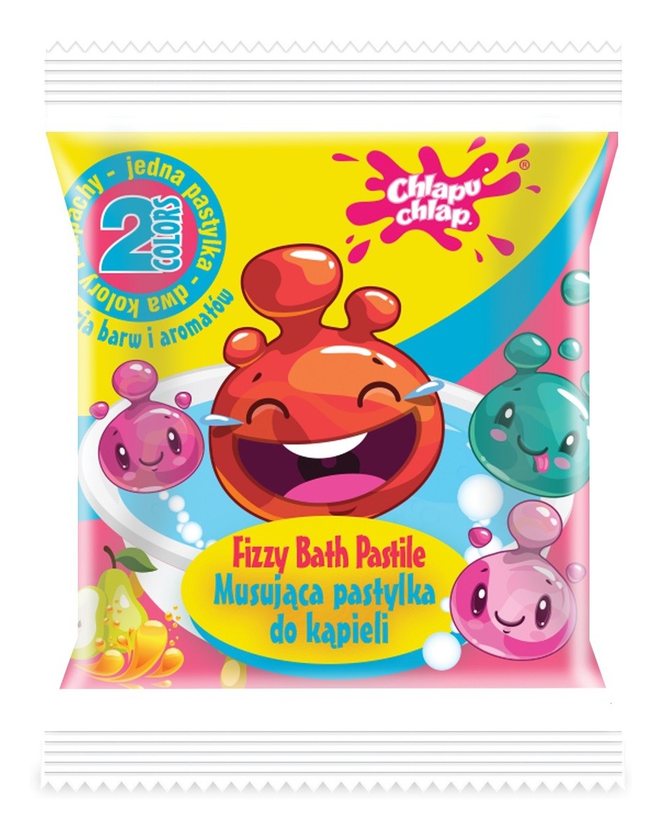 Dwukolorowa musująca pastylka do kąpieli-oranżada i gruszka 1szt