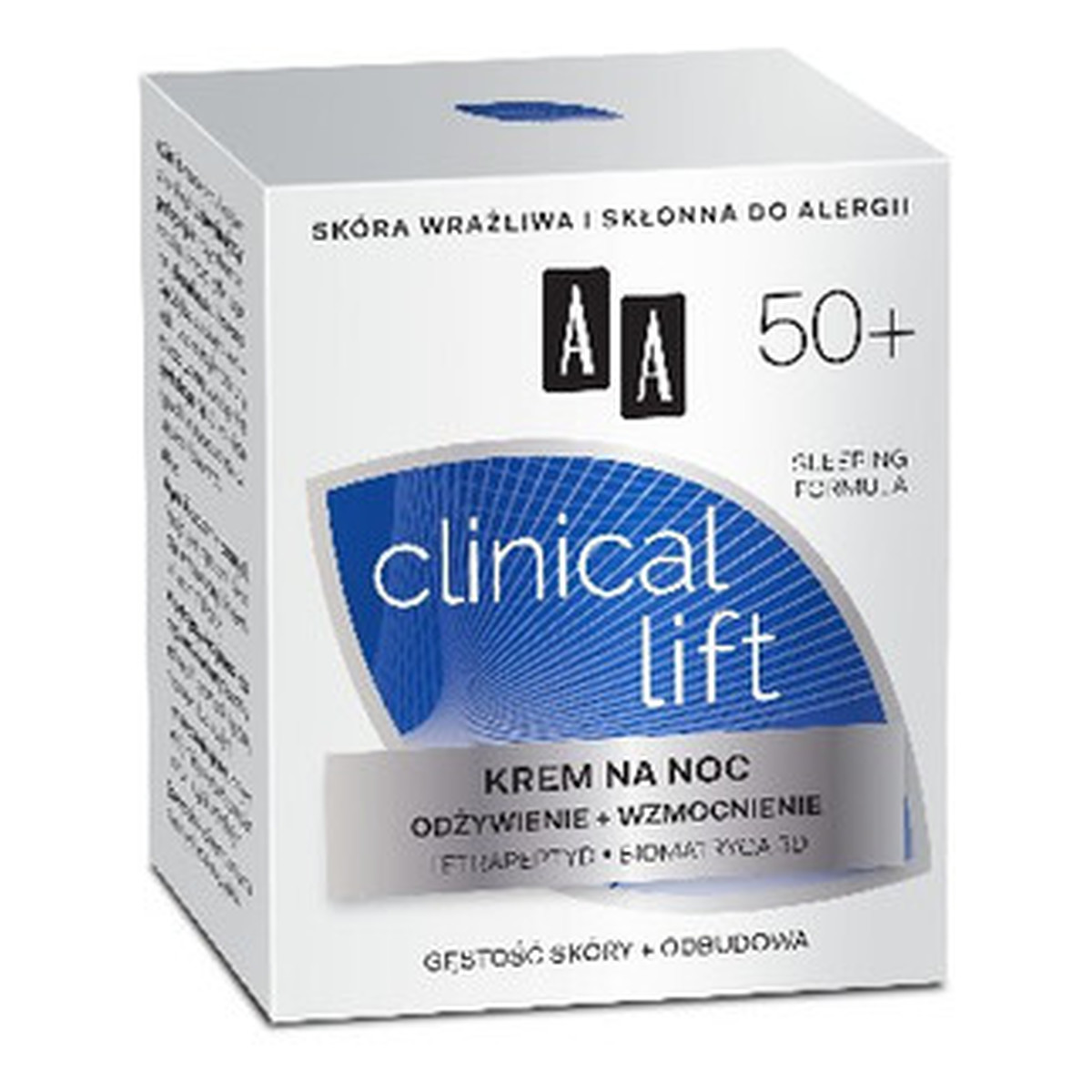 AA Clinical Lift 50+ krem na noc odżywczo-wzmacniający 50ml + krem pod oczy gratis 50ml