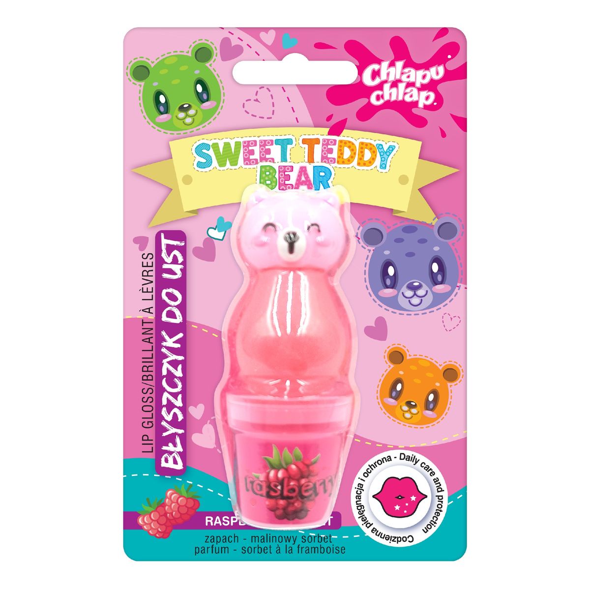 Chlapu Chlap Błyszczyk miś malinowy sorbet