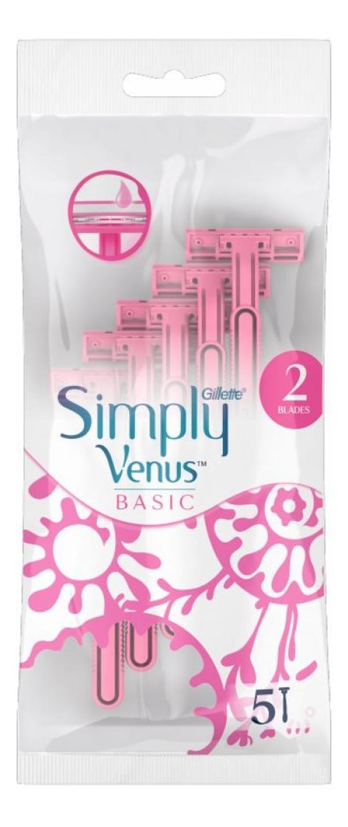 Simply venus 2 basic jednorazowe maszynki do golenia dla kobiet 5szt