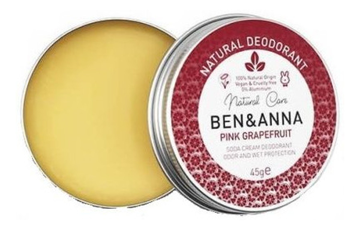 Natural Deodorant naturalny dezodorant w kremie w aluminiowej puszce Pink Grapefruit