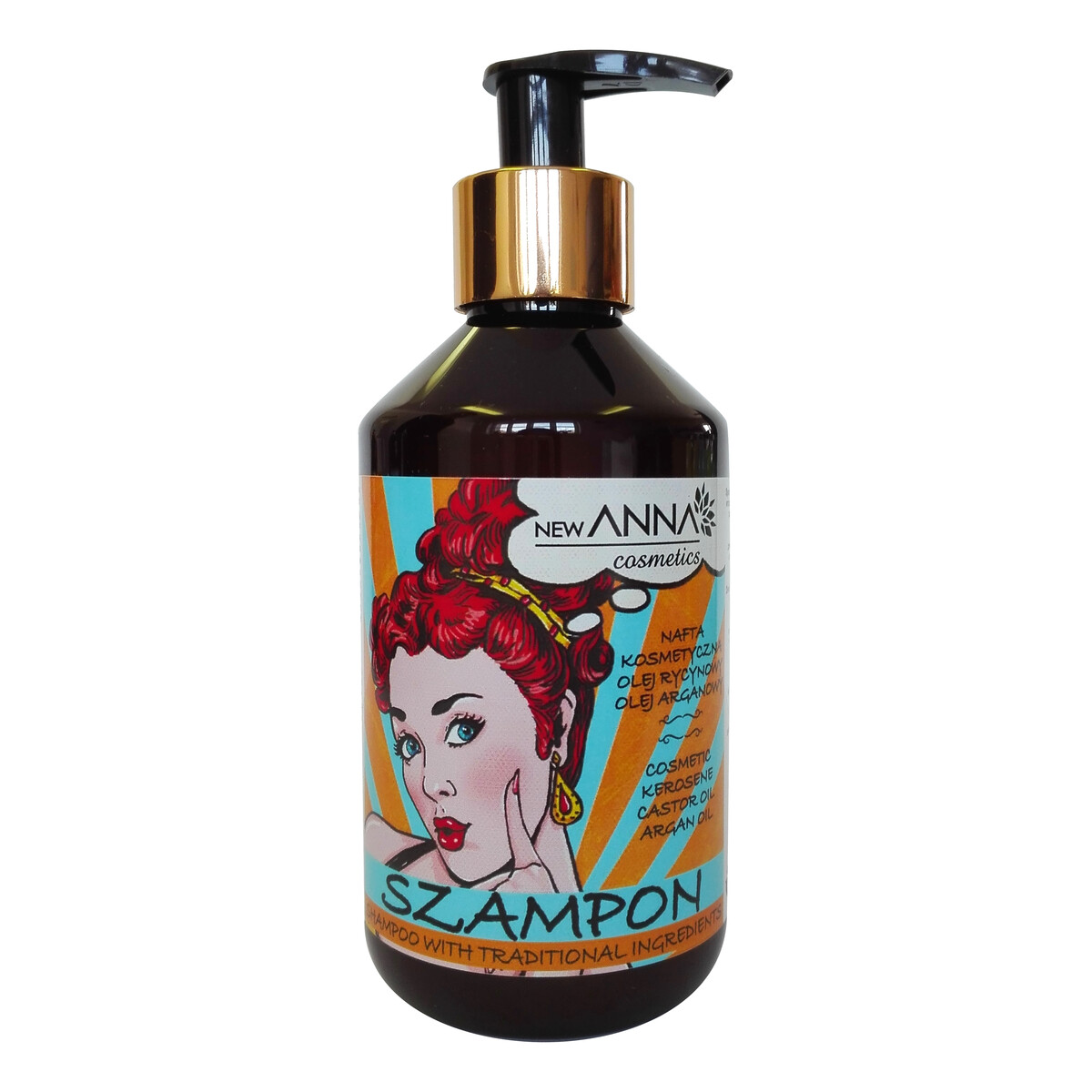 Anna Cosmetics Szampon Z Naftą Kosmetyczną Olejem Arganowym i Olejem Rycynowym 300ml