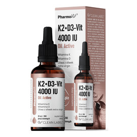 K2 + D3 - Vit 4000 IU Oil Active suplement diety w kroplach
