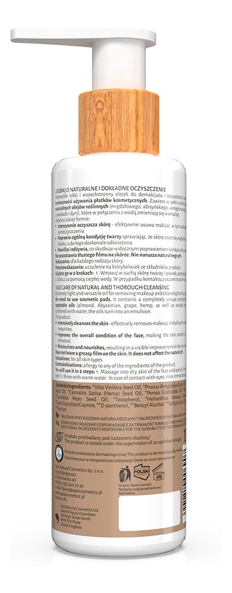 Migdałowy olejek do demakijażu twarzy i oczu,