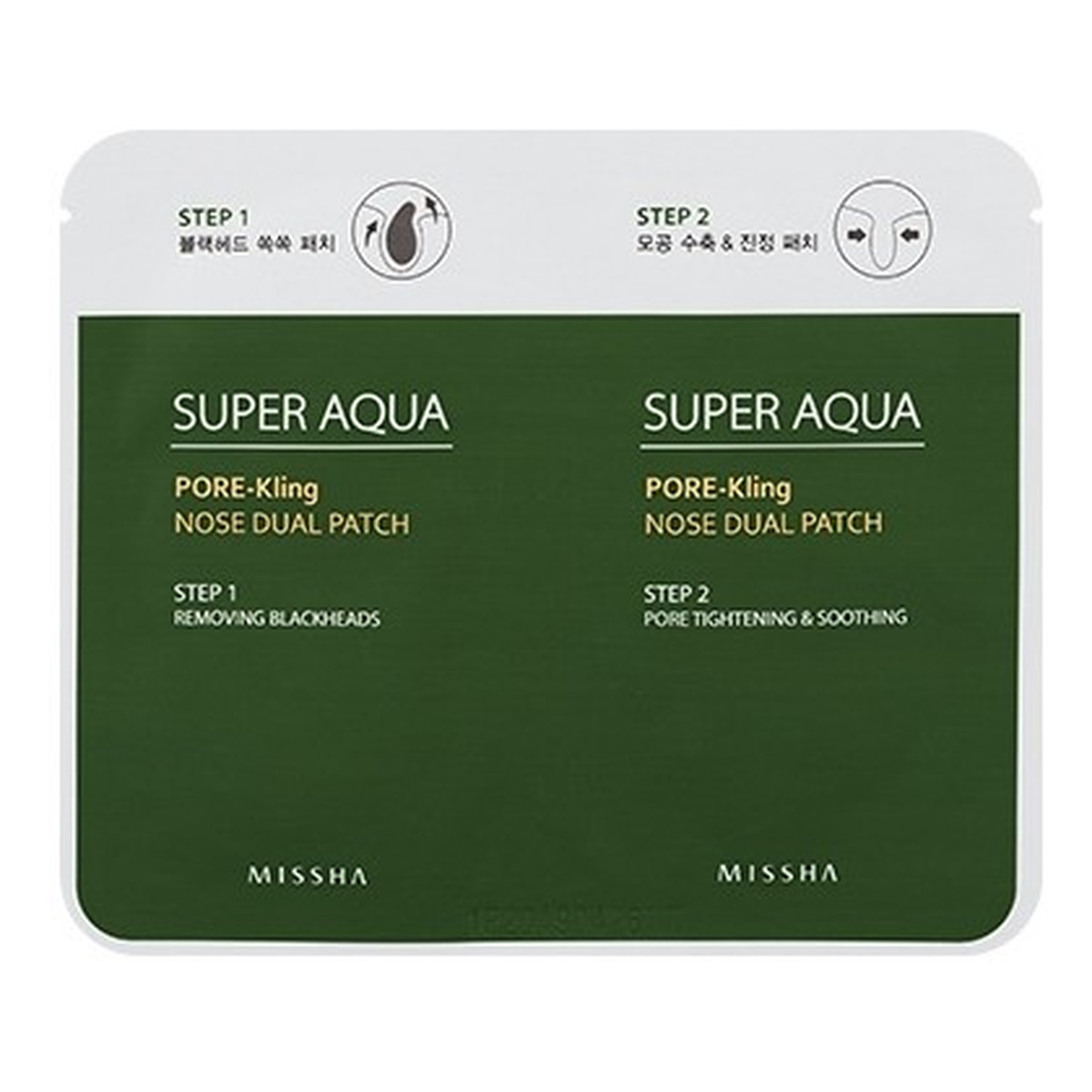Missha Super Aqua Pore Kling Nose Dual Patch Dwuetapowy zabieg oczyszczający na nos 3g