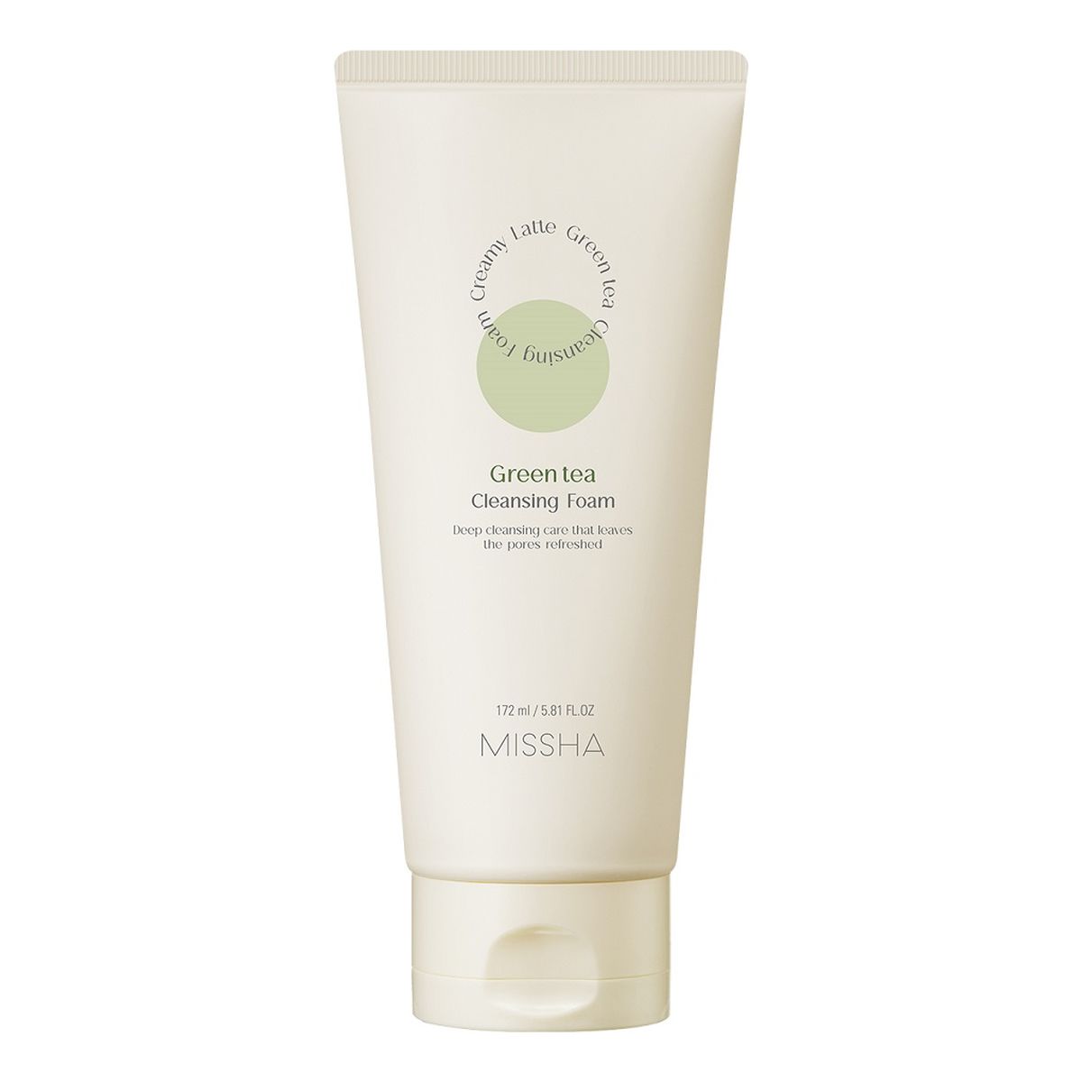 Missha Creamy Latte Cleansing Foam Kremowa pianka oczyszczająca do twarzy green tea 172ml