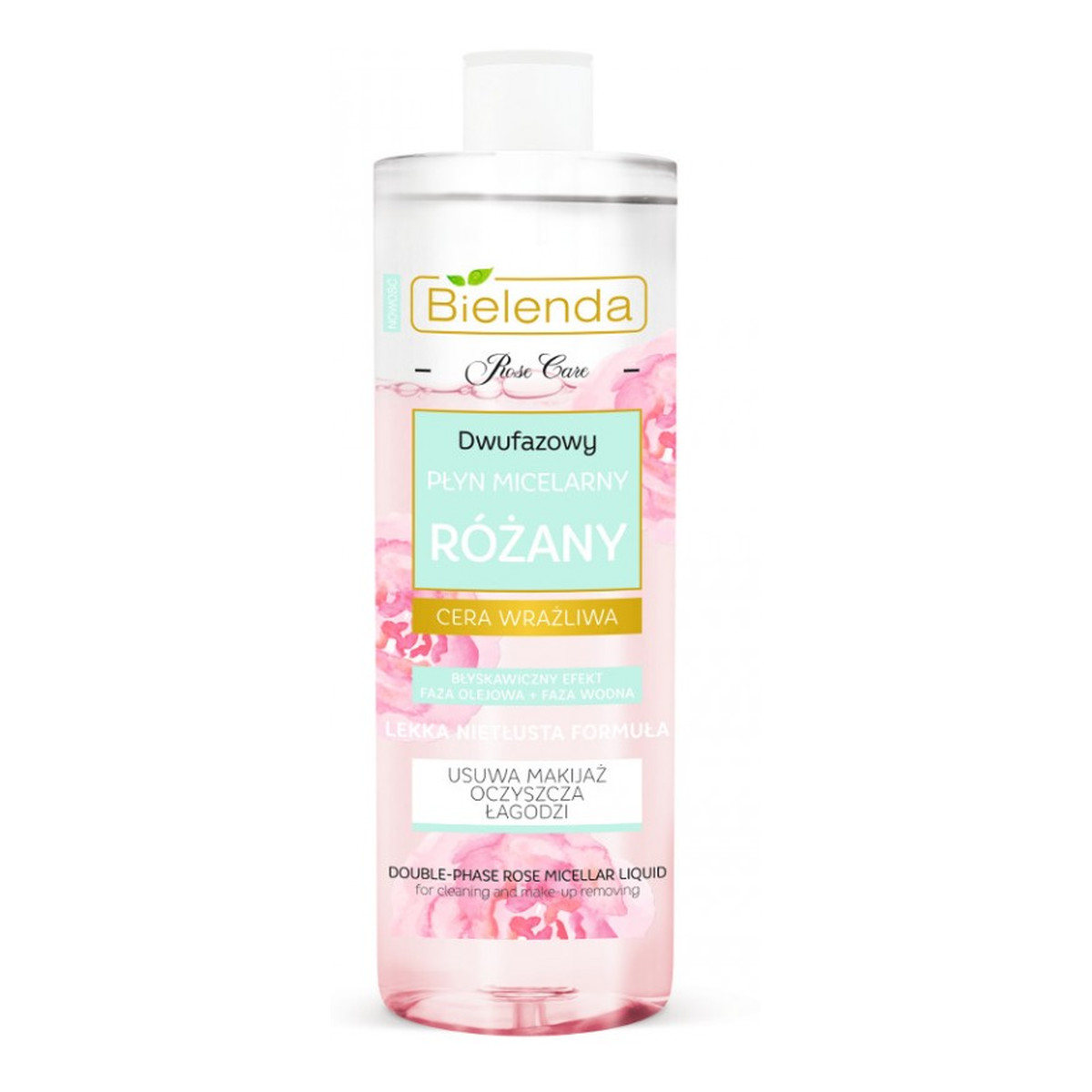 Bielenda Rose Care Płyn micelarny różany 3w1 dwufazowy 500ml