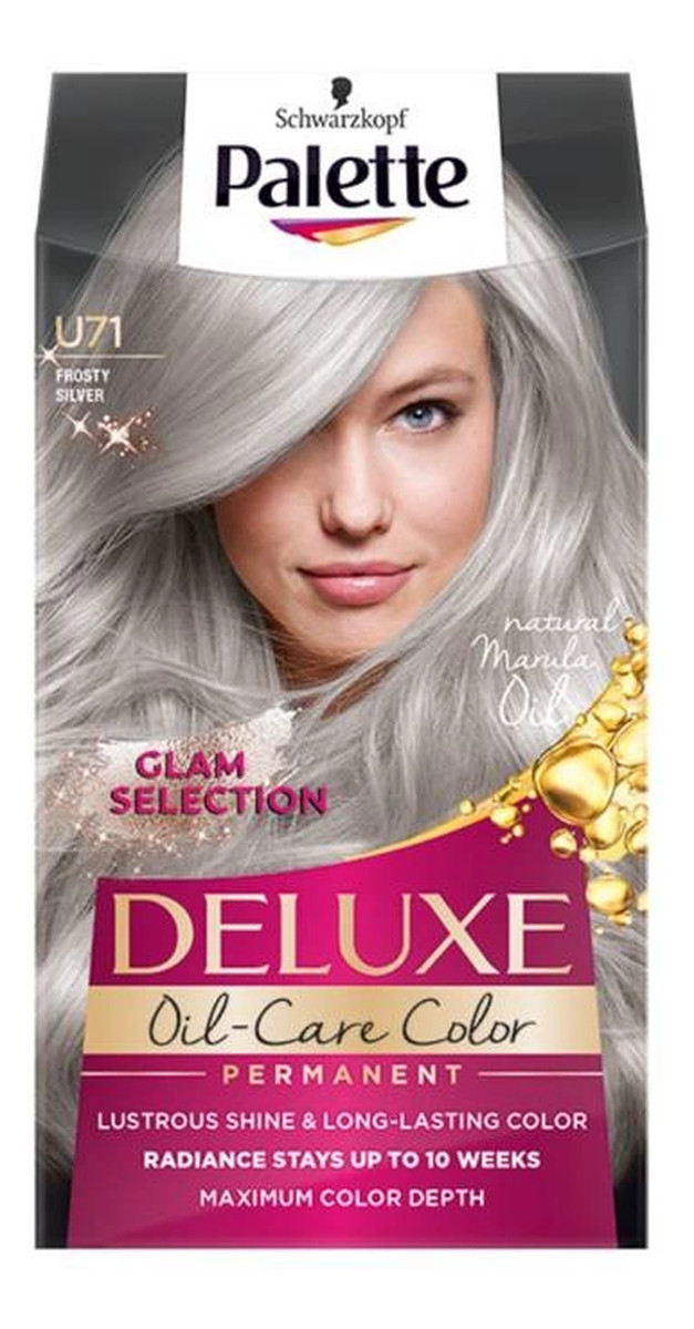 Deluxe oil-care color farba do włosów trwale koloryzująca z mikroolejkami u71 mroźne srebro