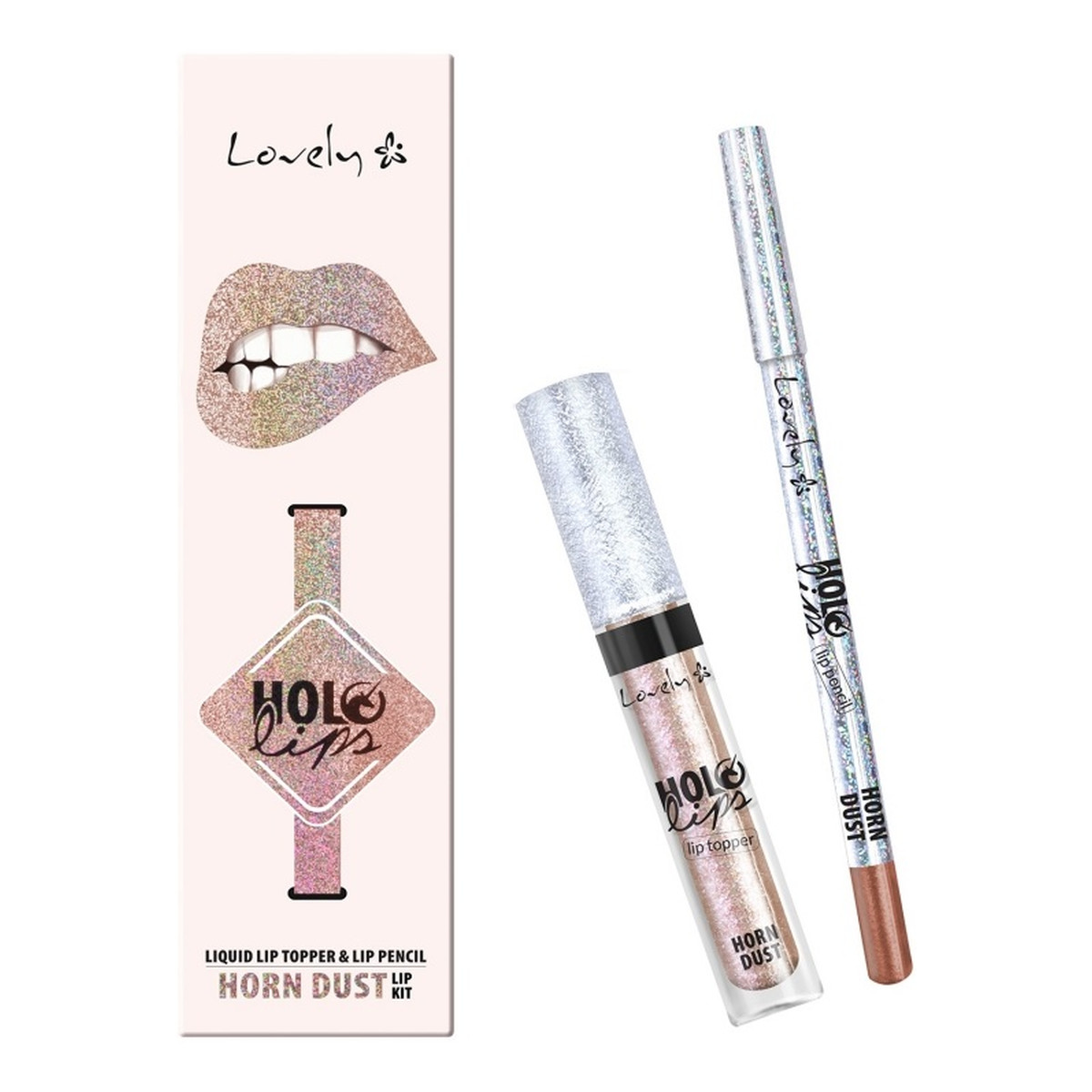 Lovely Holo Lips Liquid Lip Topper & Lip Pencil wielofunkcyjny zestaw do makijażu