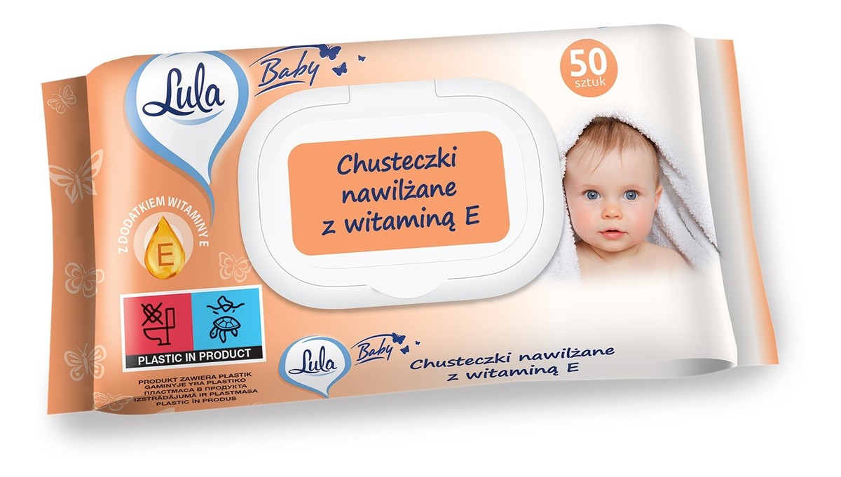 Chusteczki nawilżane dla niemowląt i dzieci-z witaminą e 1op.-50szt
