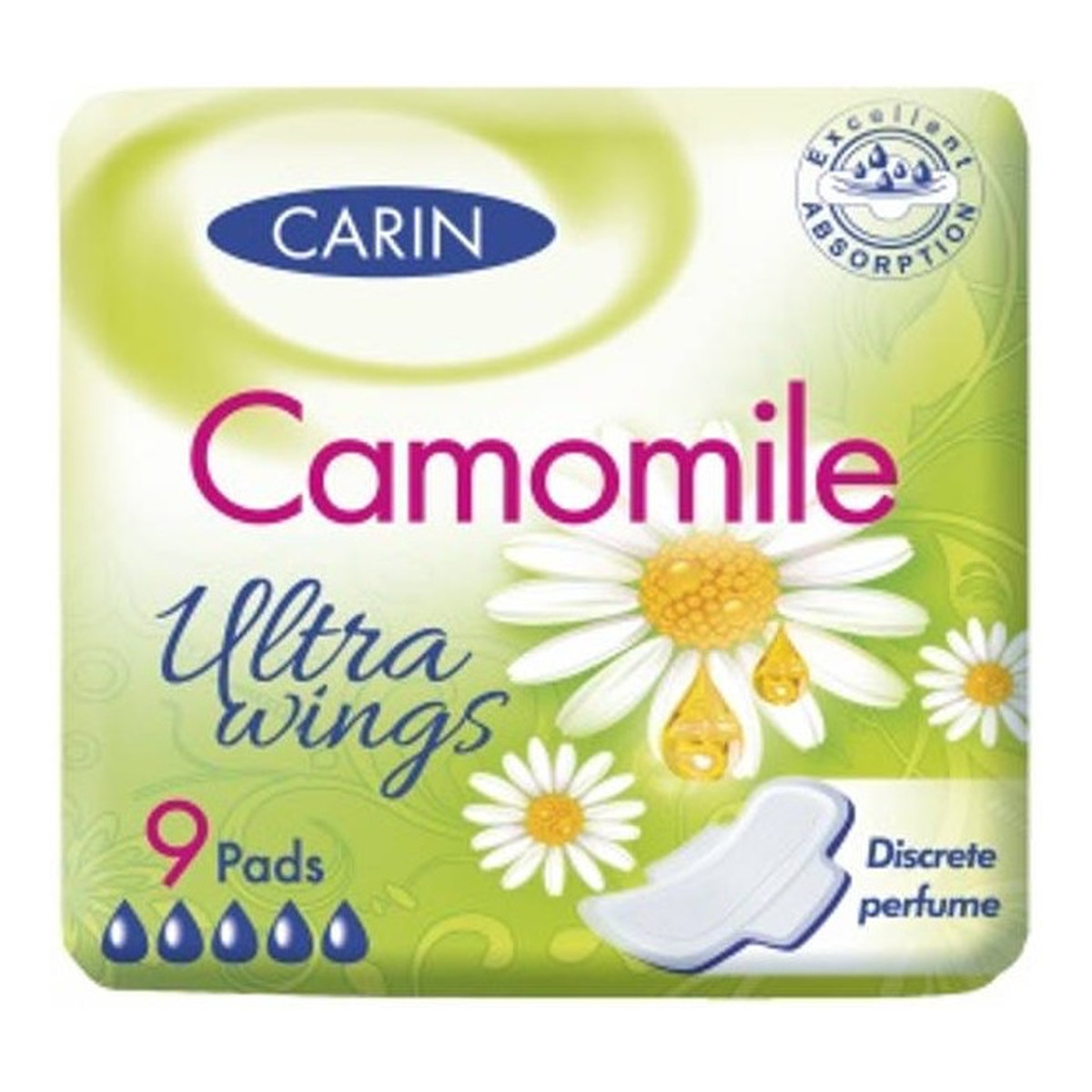 Carin Ultra wings camomile ultracienkie podpaski ze skrzydełkami 9szt