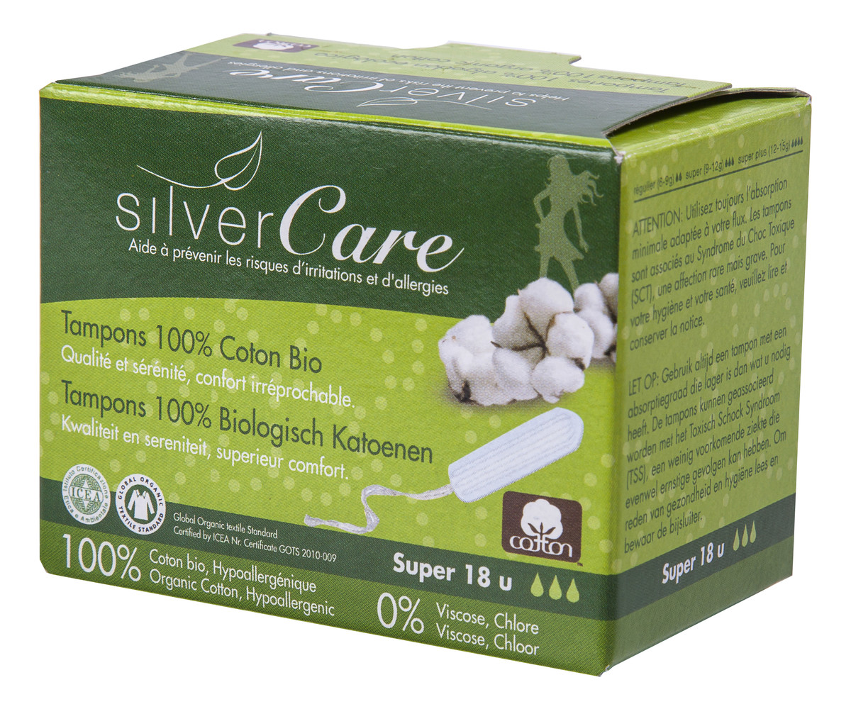Organiczne bawełniane tampony Super bez aplikatora 100% bawełny organicznej 18szt