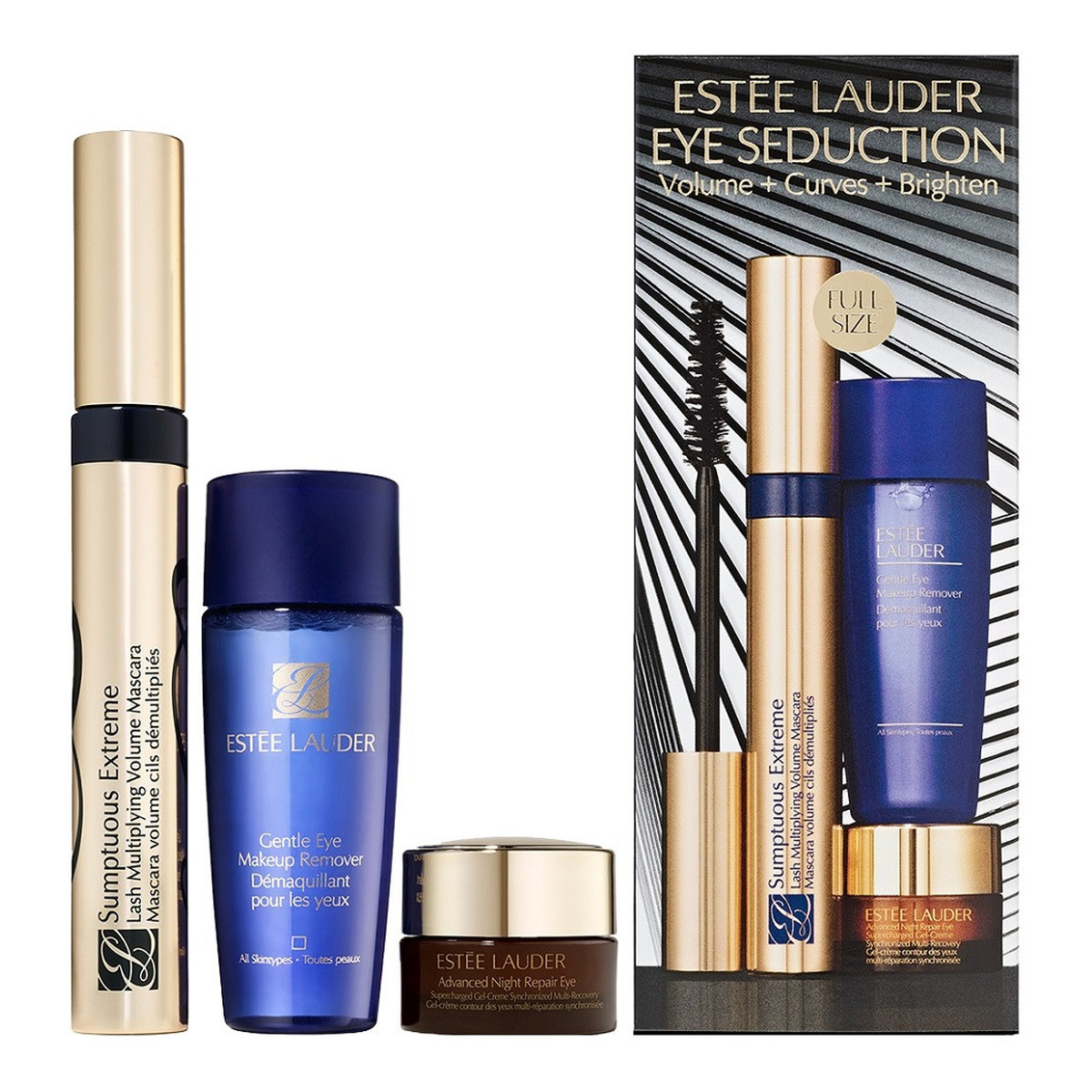 Estee Lauder Eye Seduction Zestaw tusz do rzęs 8ml + płyn do demakijażu oczu 30ml + krem pod oczy 5ml