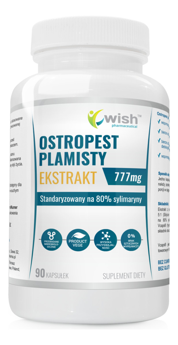 Ostropest Plamisty 77mg suplement diety 90 kapsułek