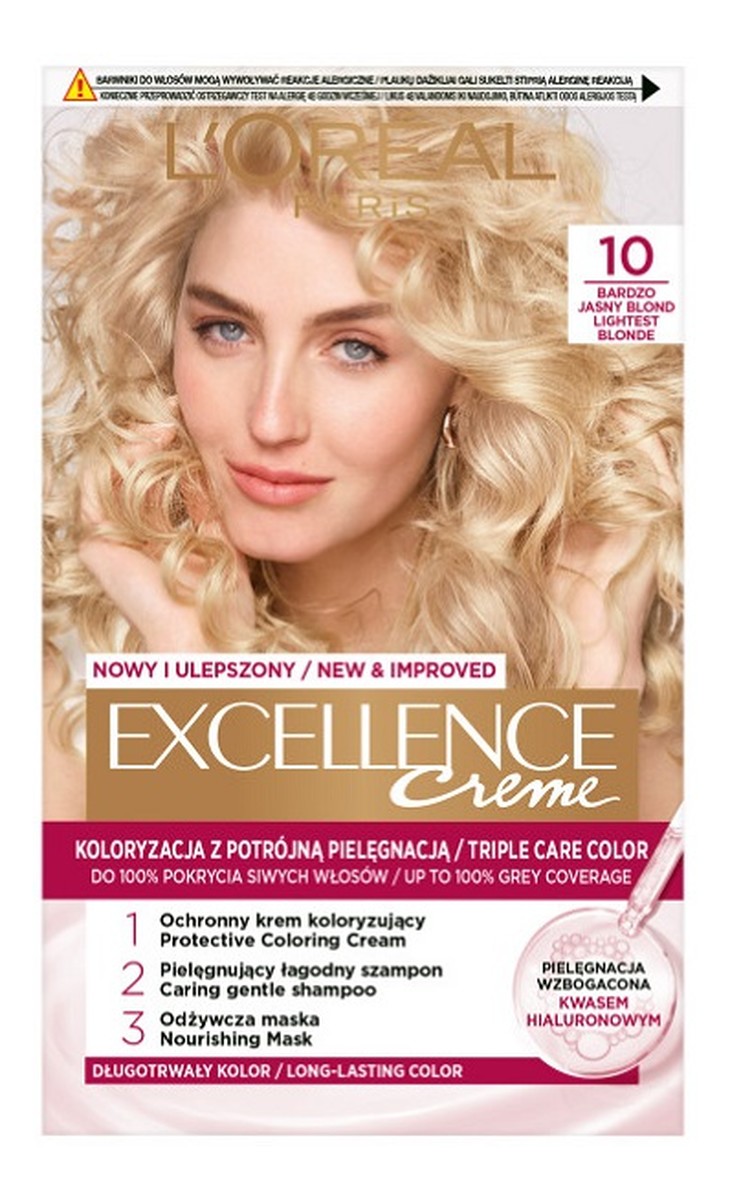 Excellence creme farba do włosów 10 bardzo jasny blond