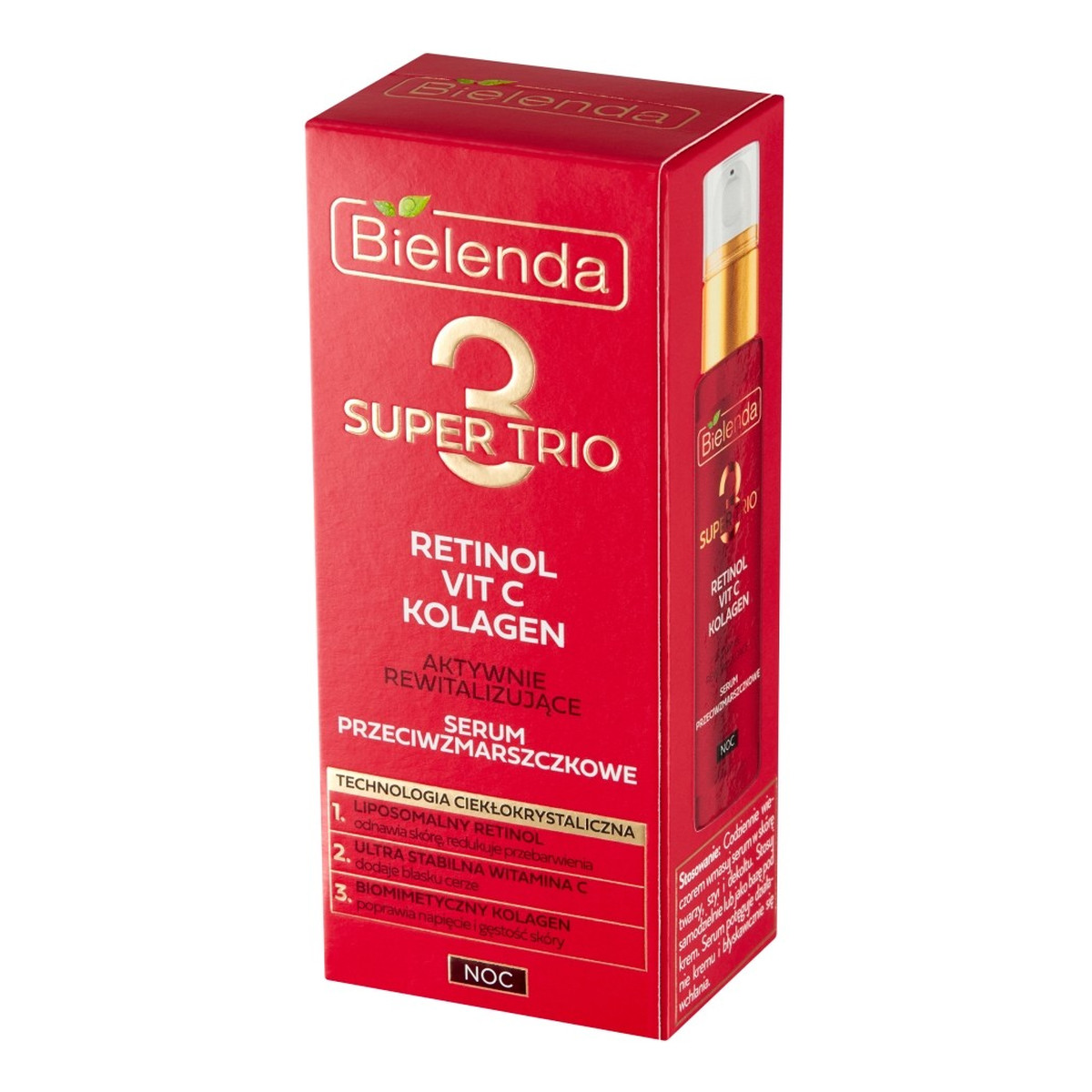 Bielenda Super Trio Aktywnie Rewitalizujące Serum przeciwzmarszczkowe na noc 30ml