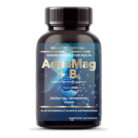 Aquamag + b6 naturalny magnez suplement diety 60 kapsułek