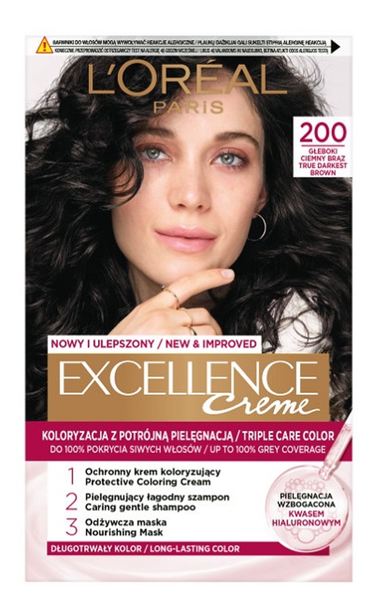 Excellence creme farba do włosów 200 głęboki ciemny brąz