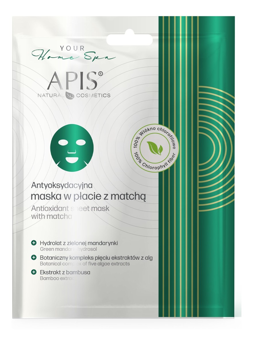 Antyoksydacyjna maska w płacie z matchą