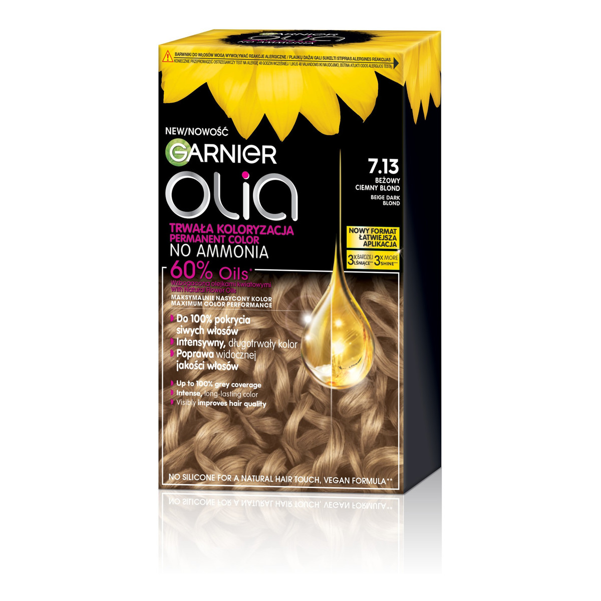 Garnier Olia Farba do włosów Beige Dark Blond 7.13 x3szt.