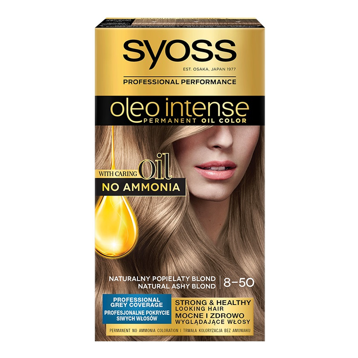 Syoss Oleo intense farba do włosów trwale koloryzująca z olejkami 8-50 naturalny popielaty blond
