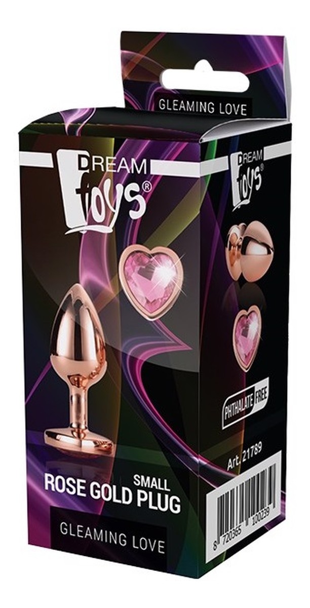 Gleaming love rose gold plug korek analny small