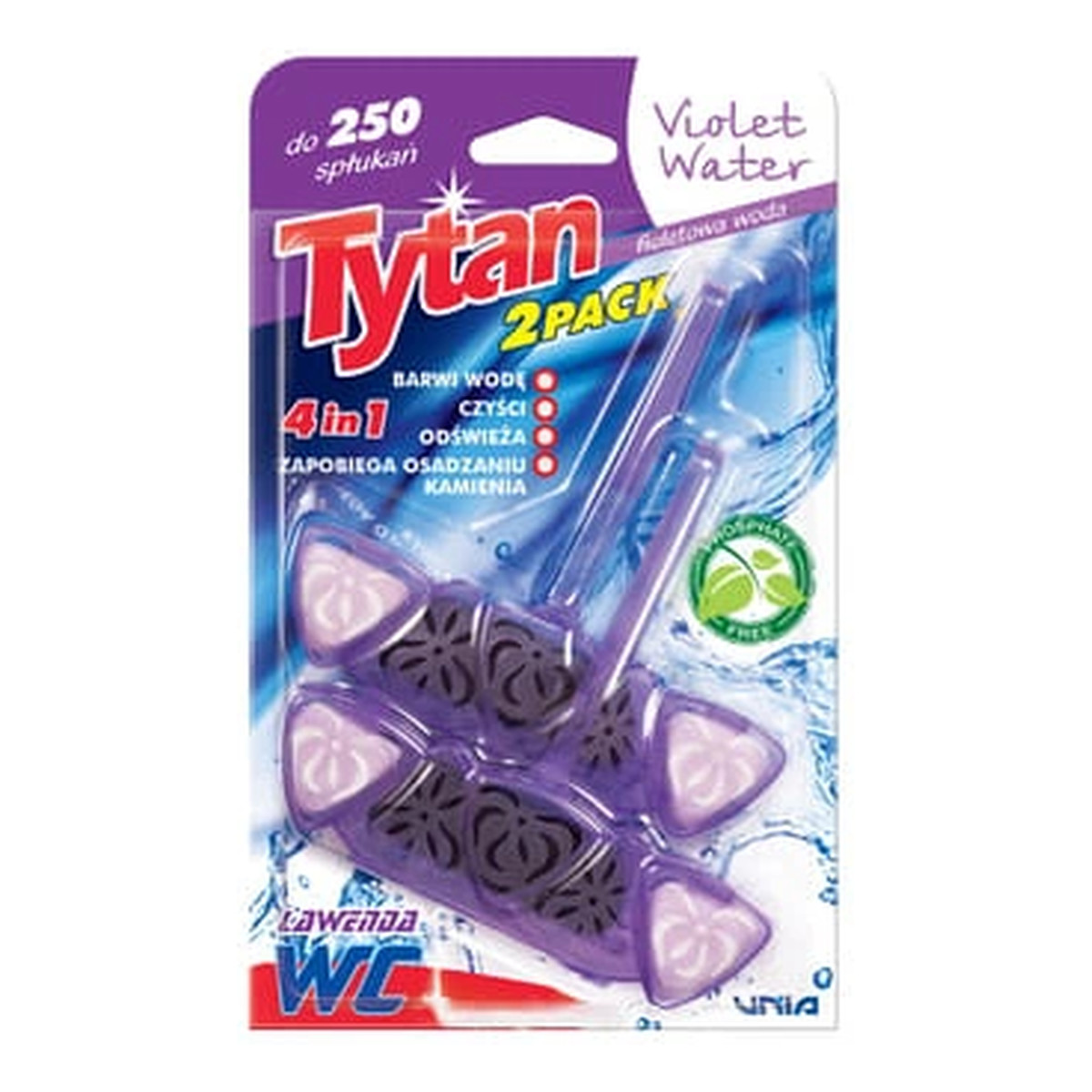 Tytan WC zawieszka czterofunkcyjna barwiąca wodę Violet Water