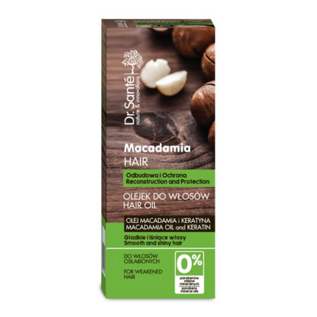 Dr. Sante Macadamia Hair Olejek Do Włosów Odbudowujący Ochronny z Olejem Macadamia i Keratyną 50ml