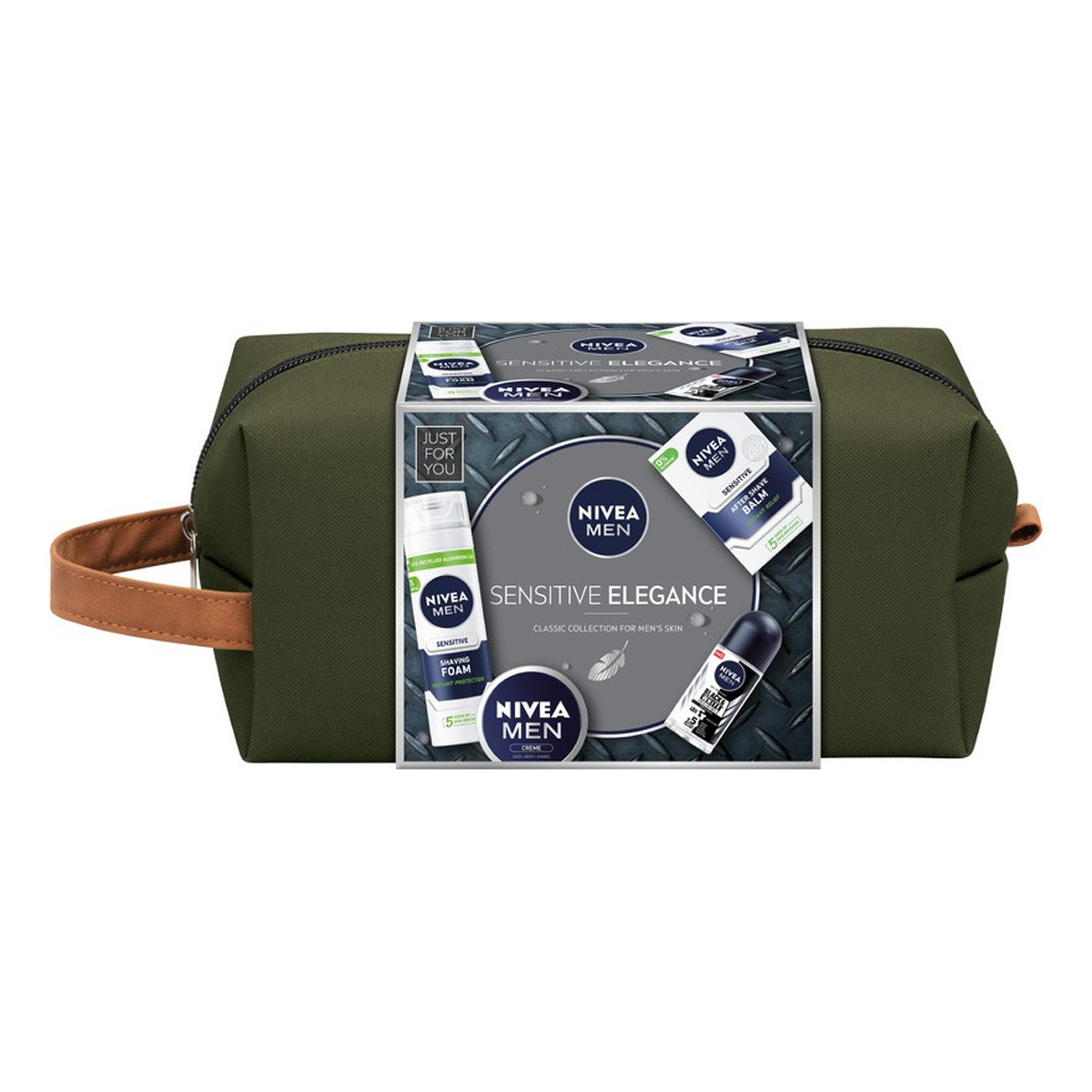 Nivea Men Zestaw prezentowy Sensitive Elegance krem + pianka do golenia + balsam po goleniu + deo roll-on