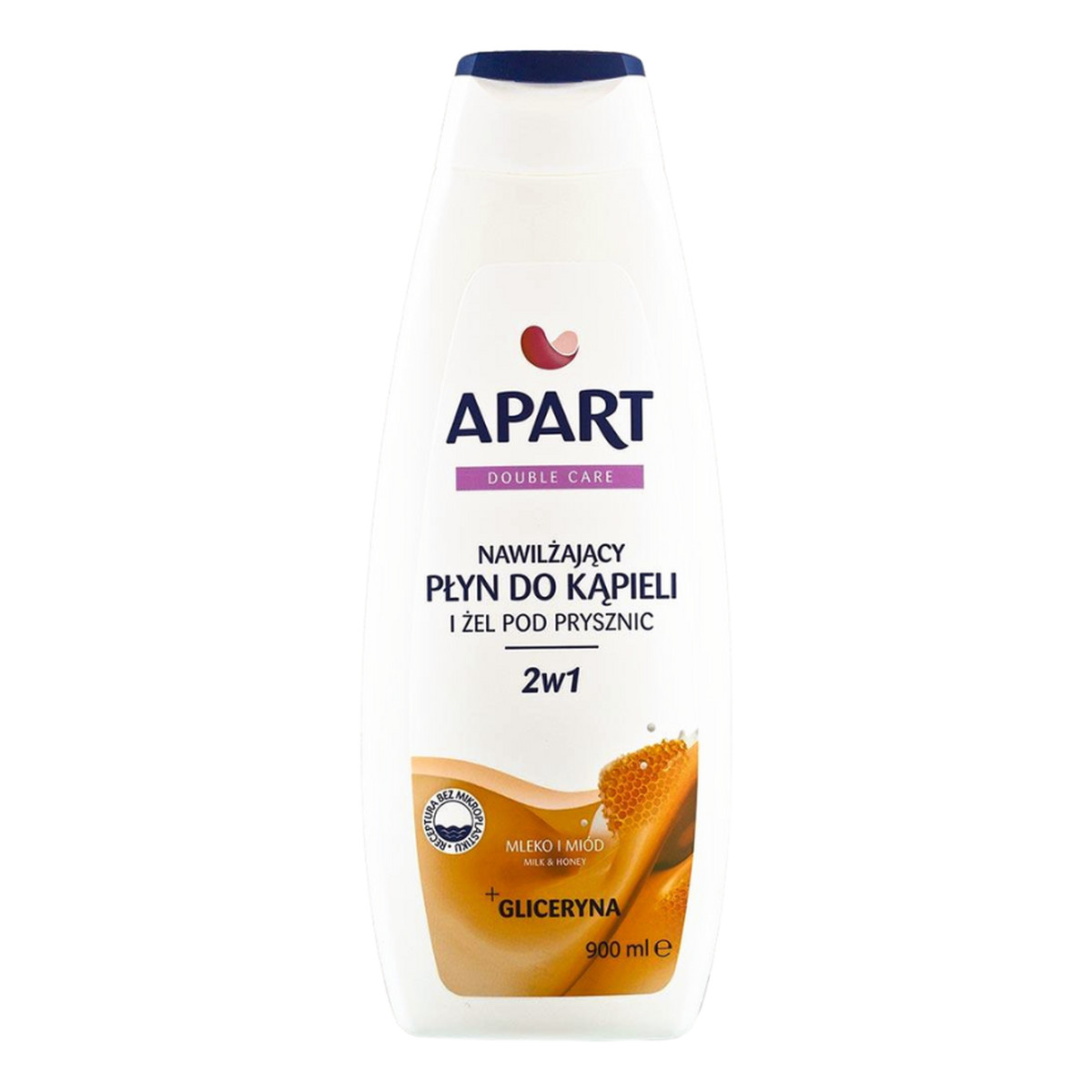 Apart Natural Double Care Płyn do Kąpieli + Żel pod Prysznic Mleko i Miód 900ml