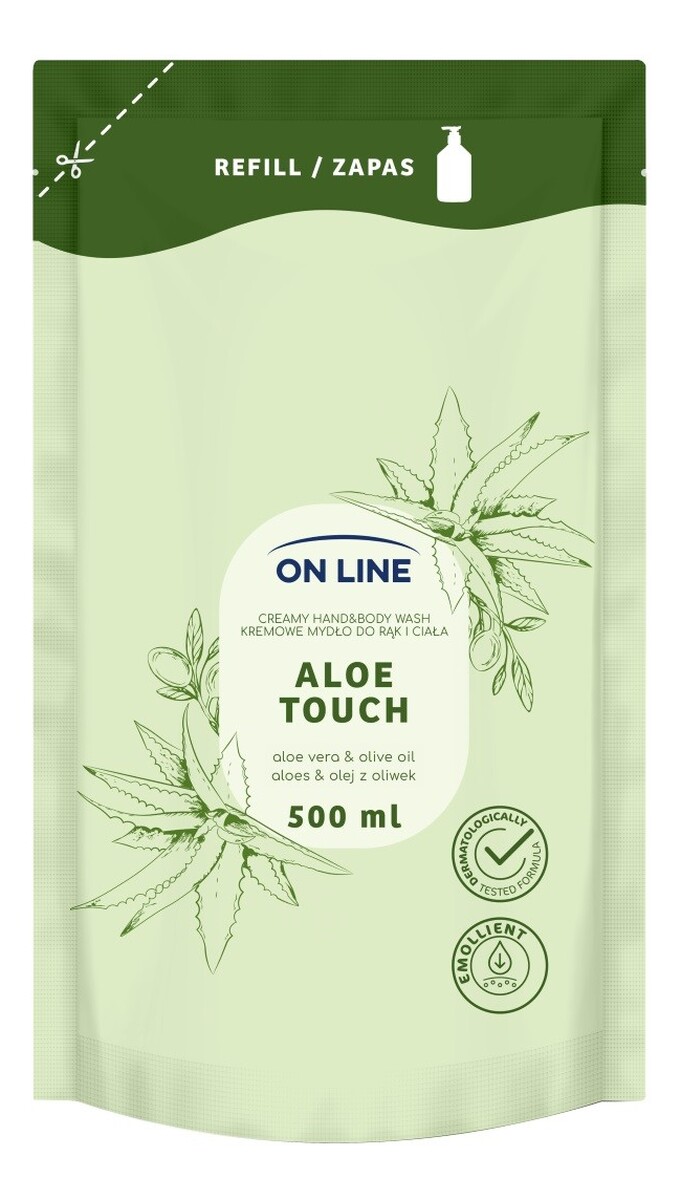 Kremowe mydło do rąk i ciała Aloes & Olej z oliwek