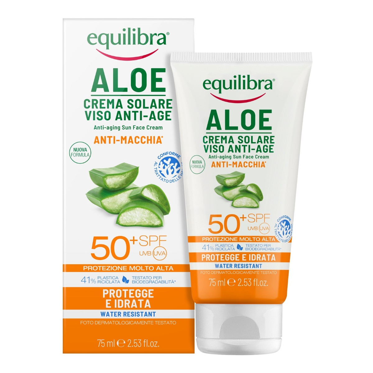 Beauty Formulas Equilibra Aloe Solare Krem do twarzy przeciwsłoneczny spf50+ uva/uvb 75ml