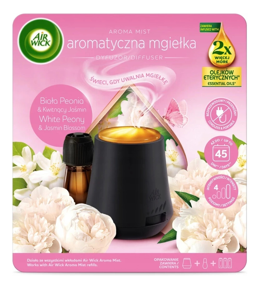 Mgiełka z olejkami komplet Biała Peonia & Kwitnący Jaśmin