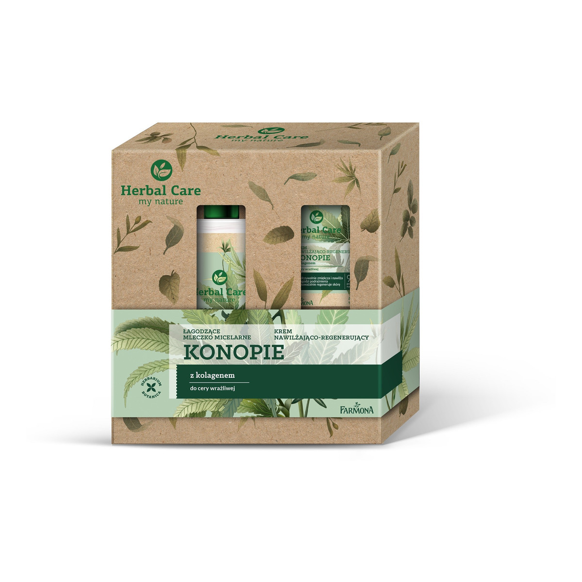 Farmona Zestaw prezentowy Herbal Care Konopie (Krem do twarzy 50ml+Mleczko micelarne 400ml )