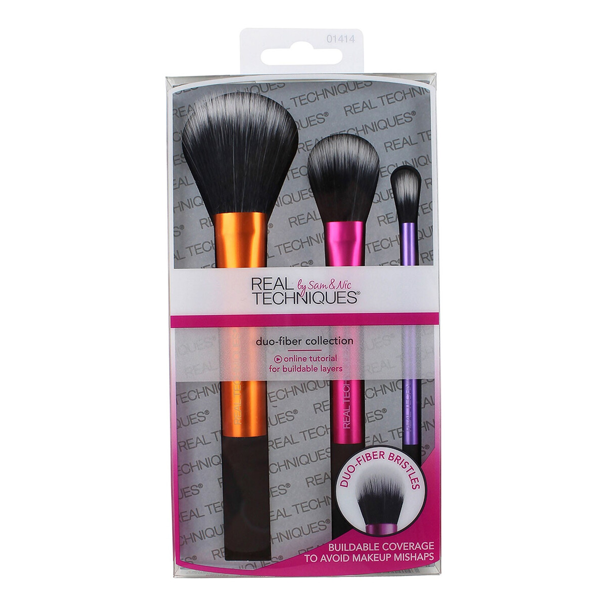 Real Techniques Duo Fiber Brush Collection Zestaw 3 Pędzli Do Makijażu