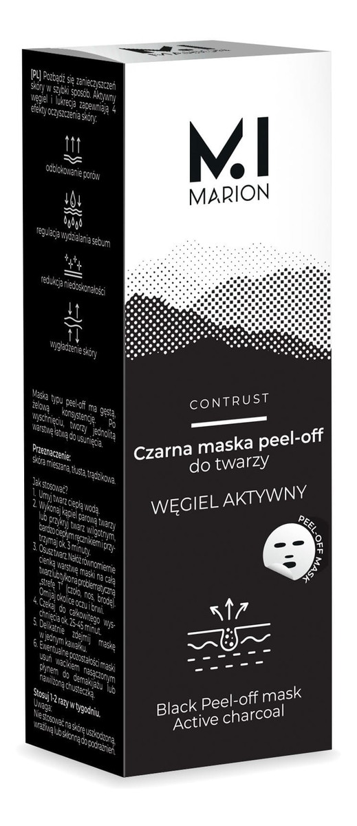Czarna maska do twarzy z aktywnym weglem