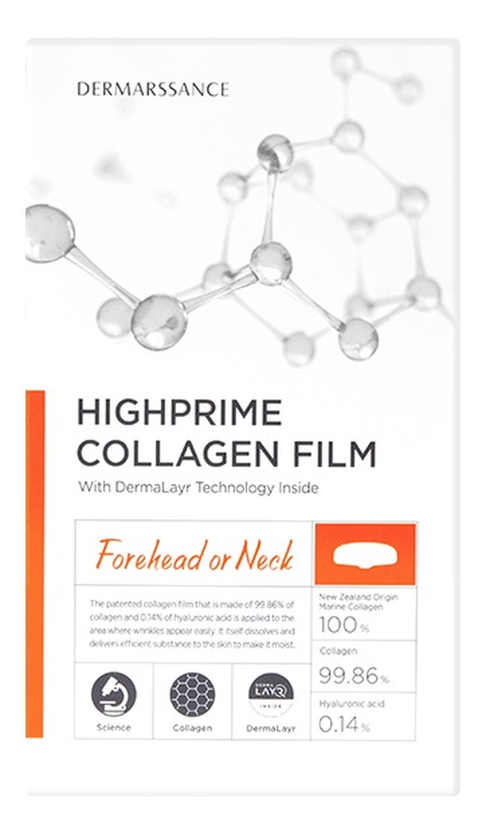 Highprime collagen film forehead or neck płatki kolagenowe na czoło i szyję 5szt.