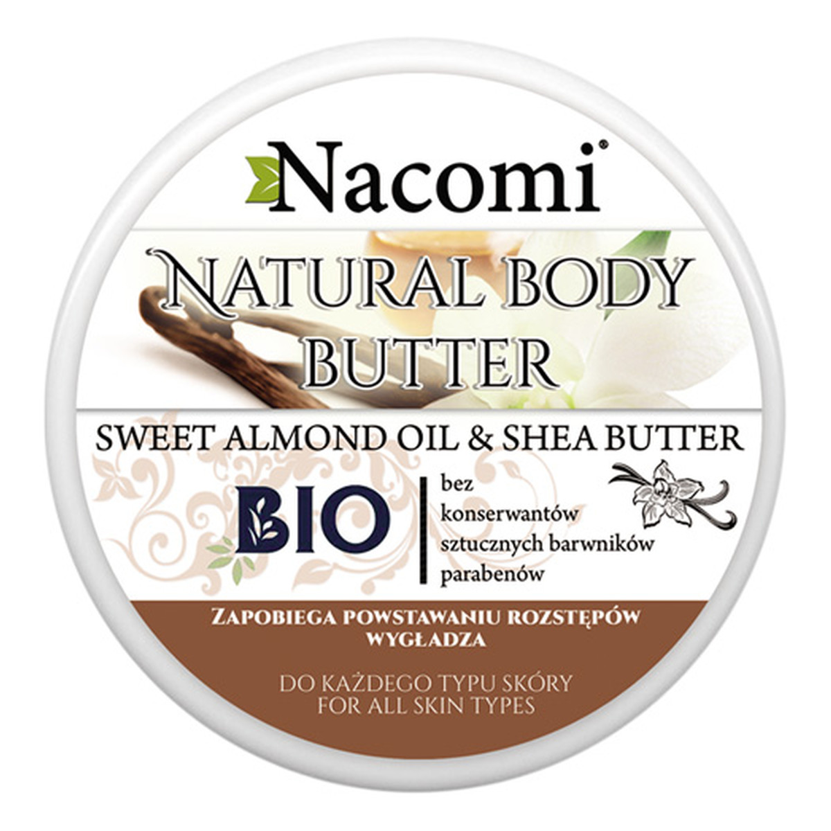 Nacomi Sweet Almond Oil&Shea Butter MasłoShea z Olejem Ze Słodkich Migdałów i Wanilią 100ml