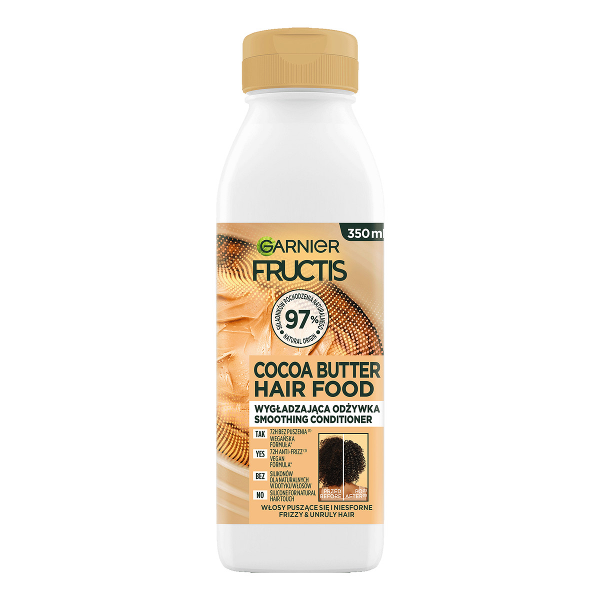 Garnier Fructis Cocoa Butter Hair Food Wygładzająca odżywka do włosów puszących się i niesfornych 350ml