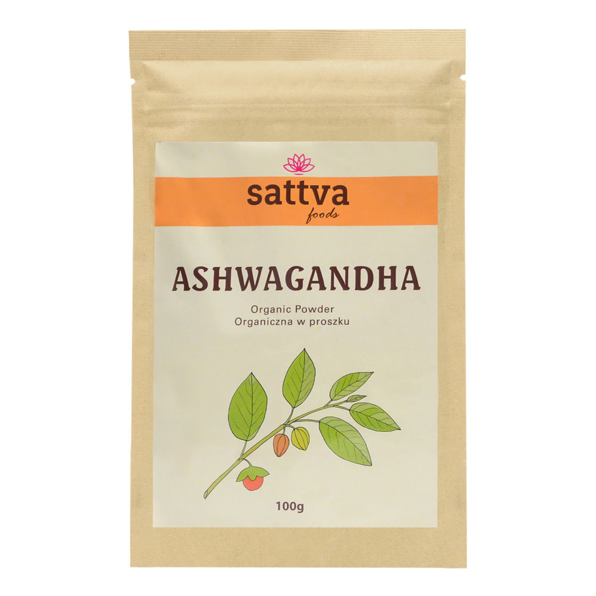 Sattva Foods Organiczna Ashwagandha w proszku 100g