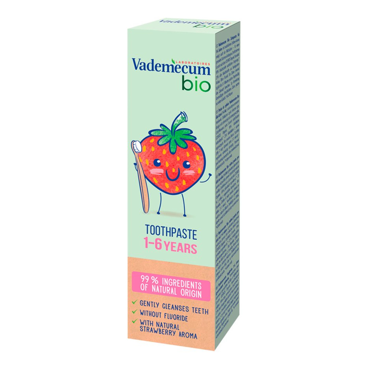 Vademecum Bio kids toothpaste pasta do zębów dla dzieci 1-6 lat z naturalnym aromatem truskawki 50ml