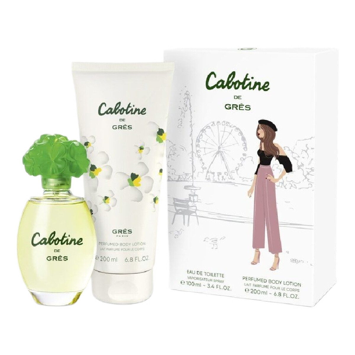 Gres Cabotine de Gres Zestaw woda toaletowa spray 100ml + balsam do ciała 200ml