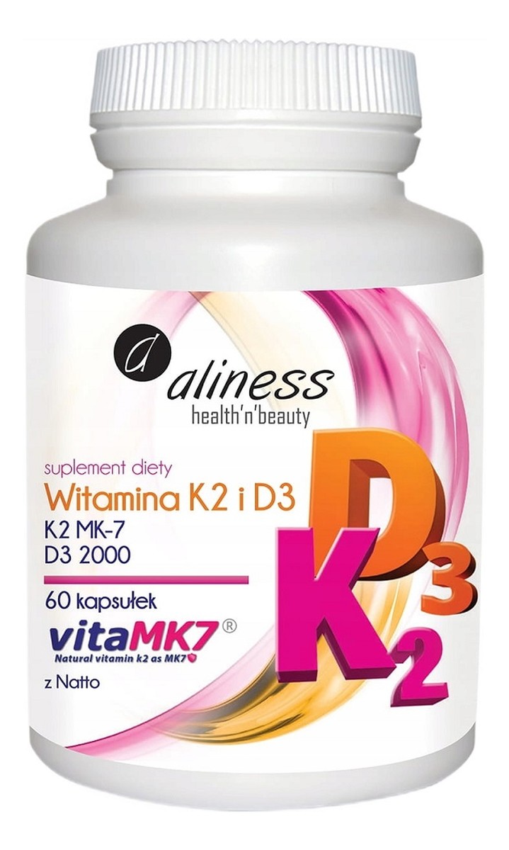 Witamina k2 mk-7 100 µg z natto + d3 suplement diety 60 kapsułek