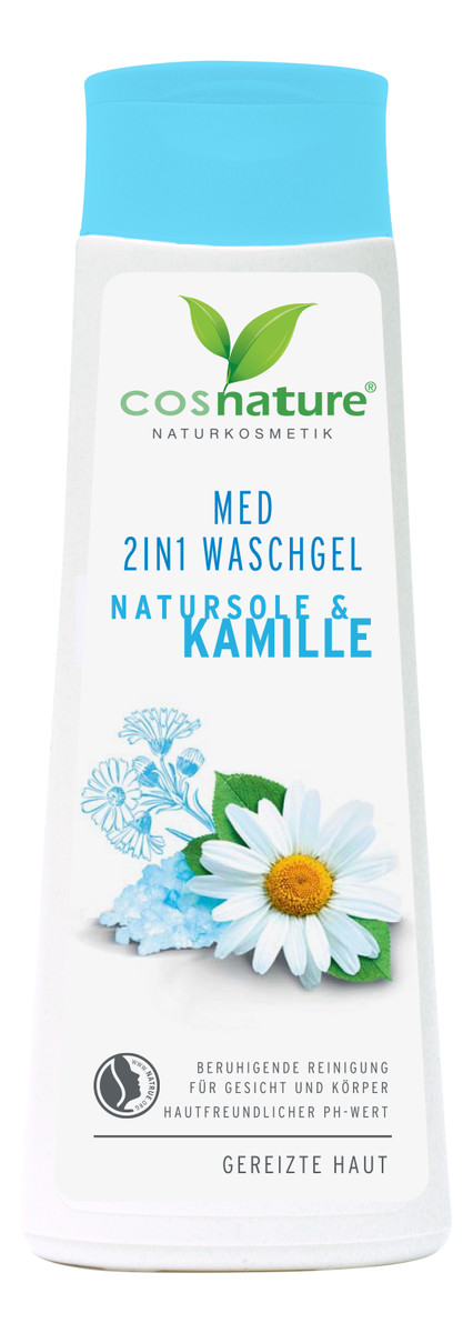 Naturalny Żel Oczyszczający Do Twarzy i Ciała Z Solanką i Rumiankiem 2 w 1 MED