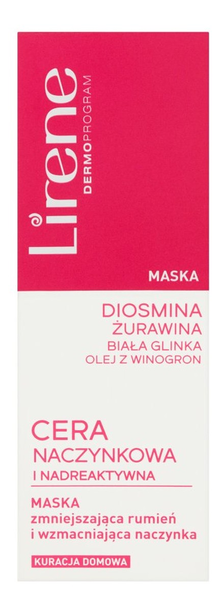 Maska do twarzy zmniejszająca rumień i wzmacniająca naczynka