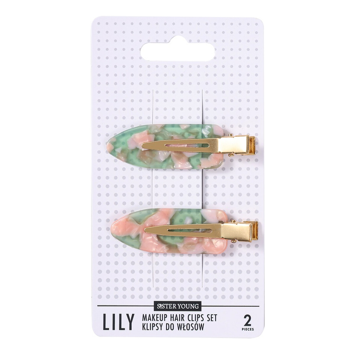 Sister Young Lily klipsy do włosów do makijażu pink coffee 2szt