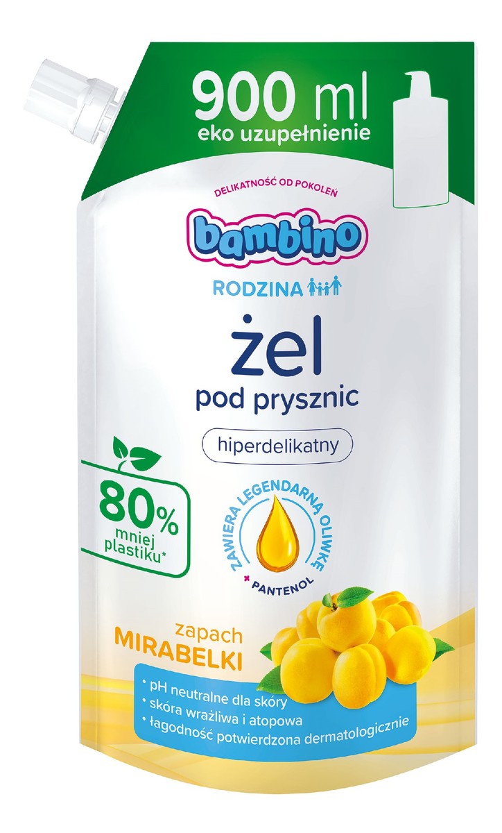 Żel pod prysznic hiperdelikatny o zapachu mirabelki - zapas