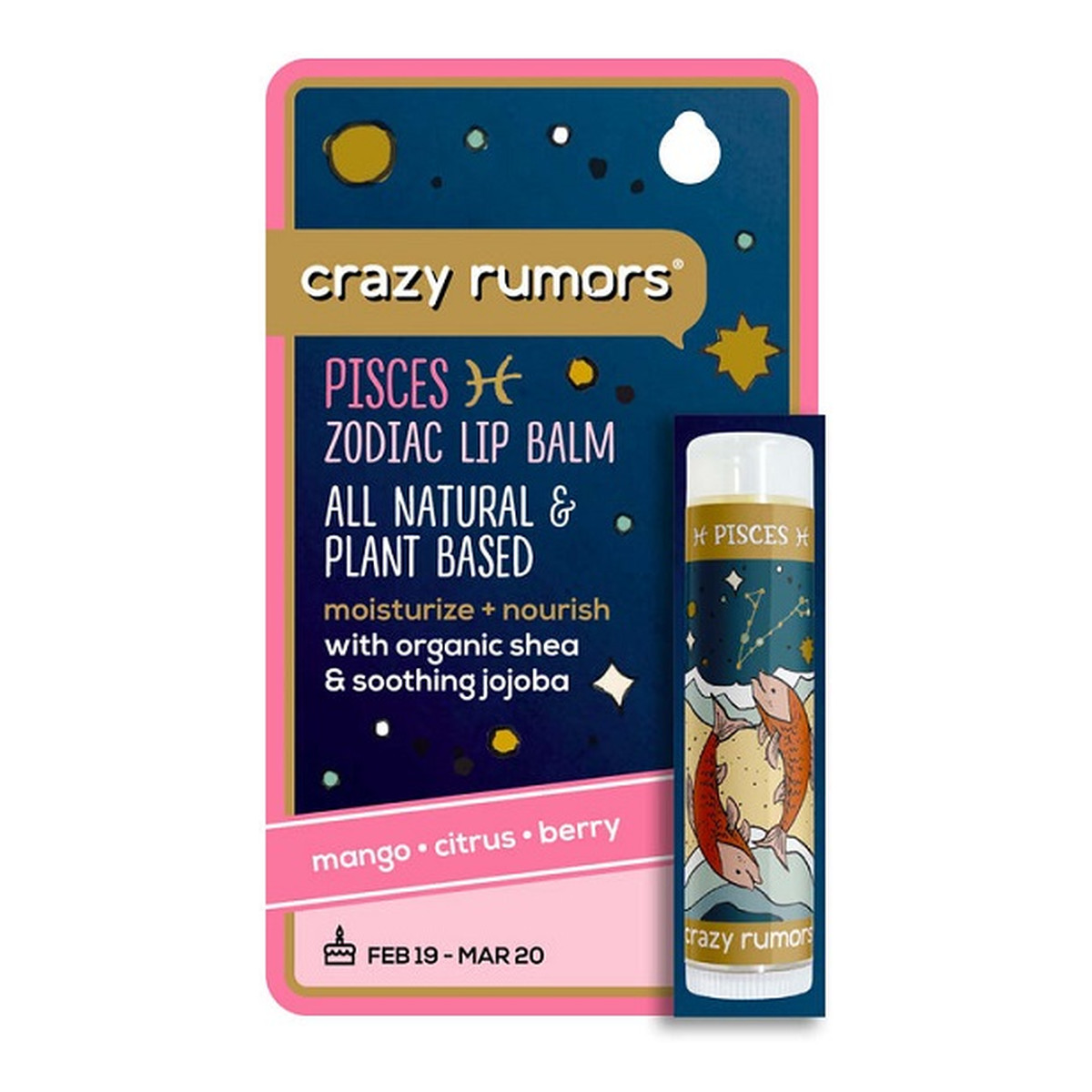 Crazy Rumors Zodiac Lip Balm Naturalny balsam do ust - Ryby 4.4ml