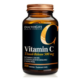 Timed-release vitamin c witamina c 500mg z dziką różą suplement diety 200 tabletek