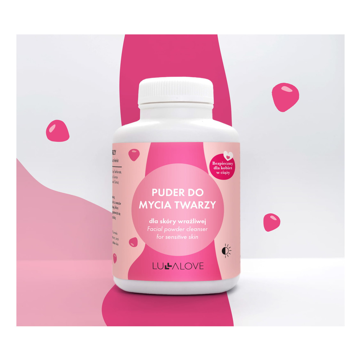 Lullalove Puder do mycia twarzy - malinowy 75g